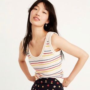 Madewell Scoop Neck Sweater Tank in Allgood Stripe